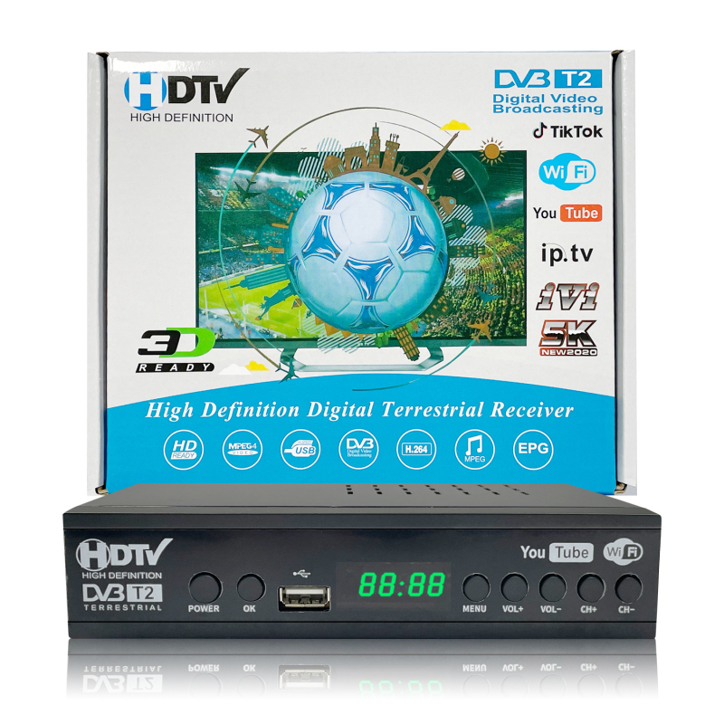 DVB-T2/C žemės skaitmeninis TV set-top box, 1920x1080, keturių branduolių, 80GB, HDMI, USB