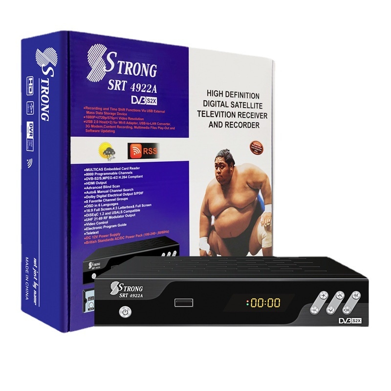 HD S2 TV set-top box, modelis 4922A, raiška 1920x1080, jungtys USB, Wi‑Fi, HDMI, AV, įdiegta kietojo disko, 256MB RAM