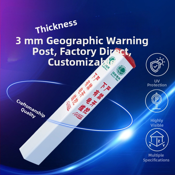 FRP įspėjamieji stulpai dujotiekiams/naftotiekiams; PVC vandens tiekimo žymėjimo stulpai; cemento energijos ir ryšių stulpai; atšvaitinis filmas klasė II; šilkografija; formos kvadratas/apvalus/trikampis; pritaikomi