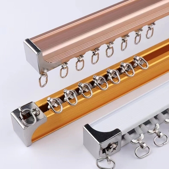 Morant aluminijska zavjesna tračnica – dvostruka tračnica, gornja montaža, tip kuka, teleskopski klizni mehanizam, moderan minimalistički stil