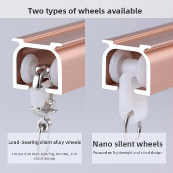 Morant aliuminio užuolaidų bėgis – dvigubas bėgis, viršutinis tvirtinimas, kabliuko tipas, teleskopinis slydimo mechanizmas