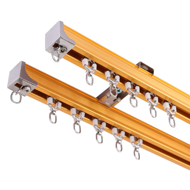 Morant aluminijska zavjesna tračnica – dvostruka tračnica, gornja montaža, tip kuka, teleskopski klizni mehanizam, moderan minimalistički stil