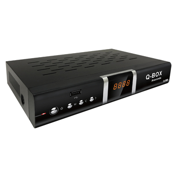 Q-BOX Anaconda Išmanus Set-Top Box su 1280x1024 raiška, USB/Wi‑Fi/HDMI/AV sąsajos, įmontuotas kietasis diskas, vaizdo įrašai MPEG/MP4/MPG, garso MP3