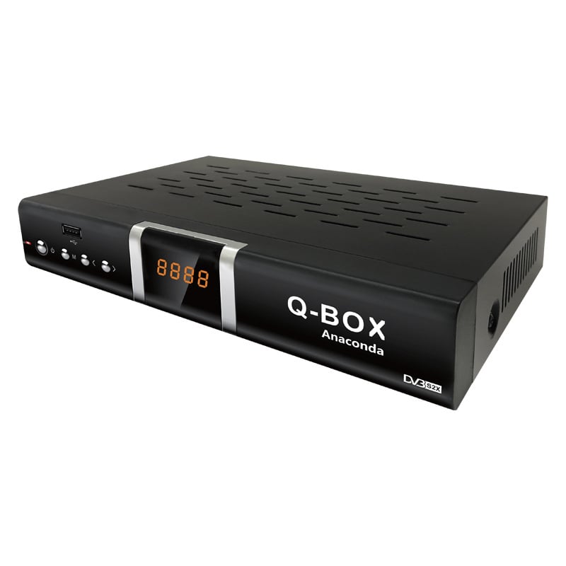 Q-BOX Anaconda Išmanus Set-Top Box su 1280x1024 raiška, USB/Wi‑Fi/HDMI/AV sąsajos, įmontuotas kietasis diskas, vaizdo įrašai MPEG/MP4/MPG, garso MP3