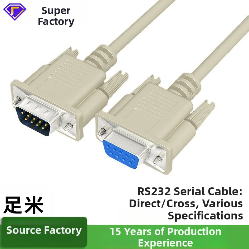 DB9 serijinis kabelis RS-232, COM sąsaja, vyr–moterų jungties, varinis dengtas plienas laidininkas