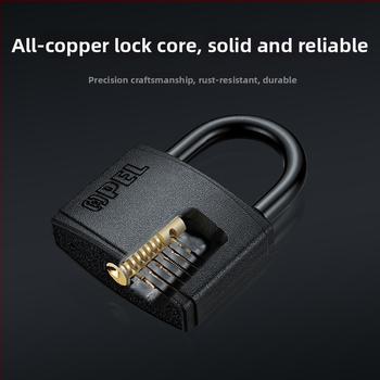 Namų spyna su geležiniu korpusu ir vario šerdimi, modelis W-Black-TK, skirta vartams, sandėliams, sunkvežimiams, kalėjimams, spintelėms, bagagei, mokykloms ir statyboms.