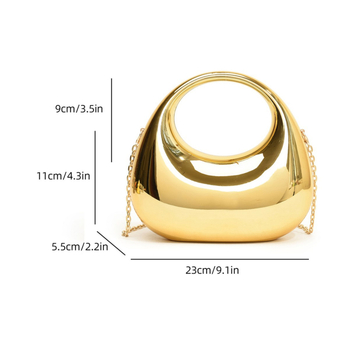 Akril kézitáska félhold alakú, doboz táska stílus, mágneses zárás, belső telefontartó zseb