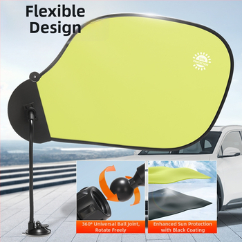 Autoakna päikesekaitsevisir imukuppiga – peegeldusvastane, alumiiniumi foolium