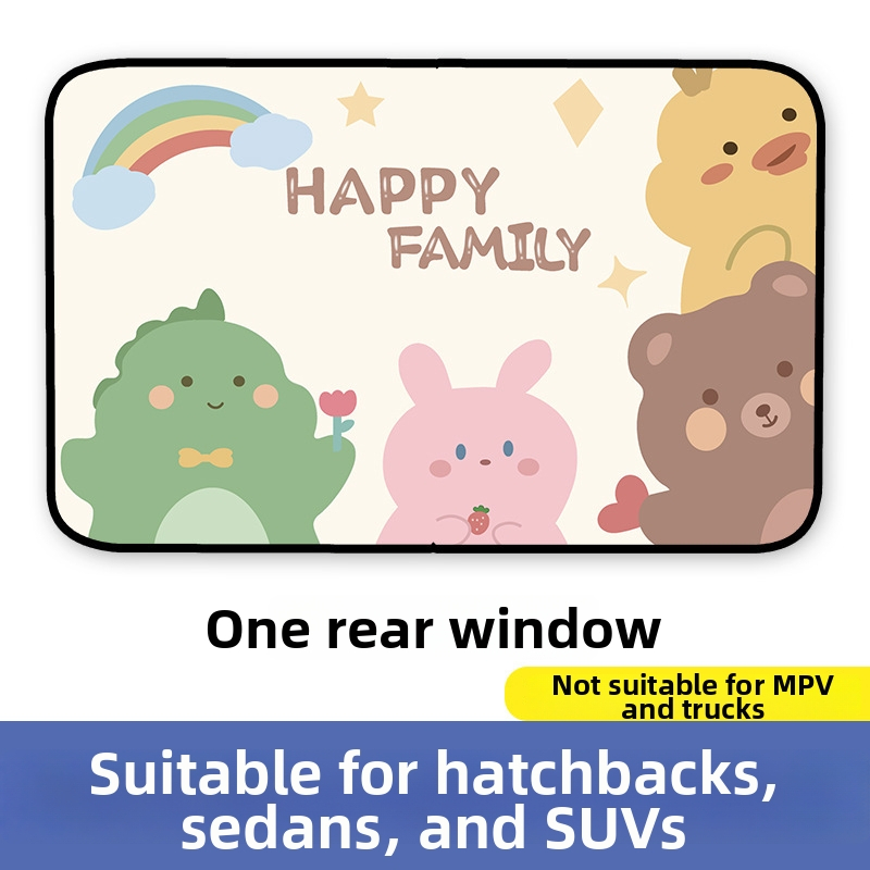 Automobilio magnetinė saulės uždanga šoniniam langui – karikatūrinis dizainas, gradientinis raštas, paprastas stilius, PVC (PVC; magnetinė tvirtinimas; universalūs modeliai; gradientinis raštas)