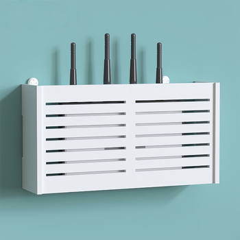 Zidna kutija za skladištenje bežičnog rutera i TV boxa, PVC, moderni minimalistički stil, zidni montažni, jednoslojno