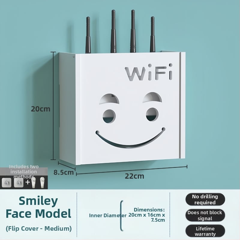Zidna kutija za skladištenje bežičnog rutera i TV boxa, PVC, moderni minimalistički stil, zidni montažni, jednoslojno