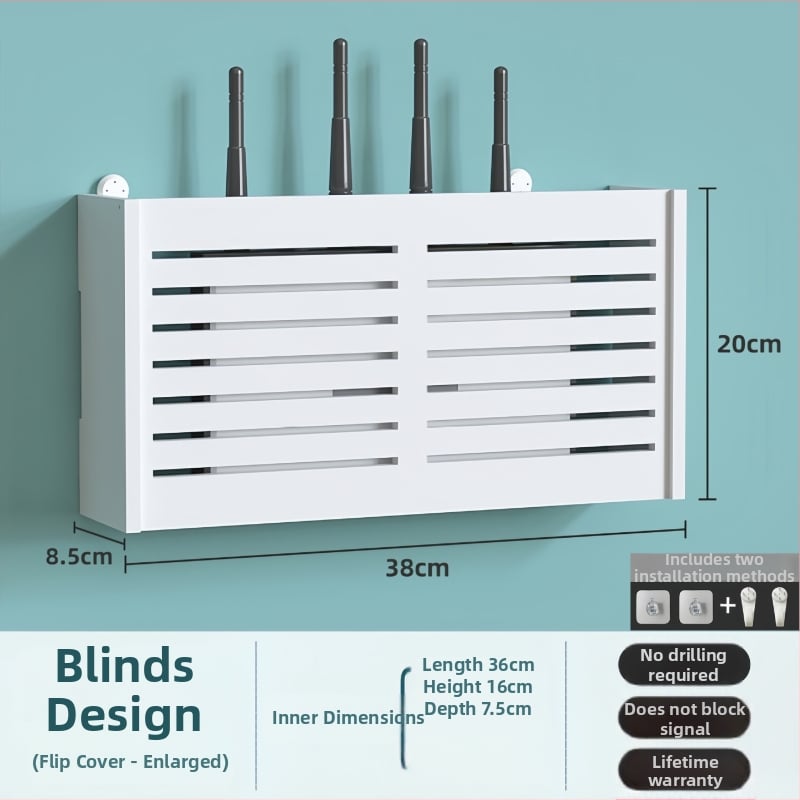 Zidna kutija za skladištenje bežičnog rutera i TV boxa, PVC, moderni minimalistički stil, zidni montažni, jednoslojno