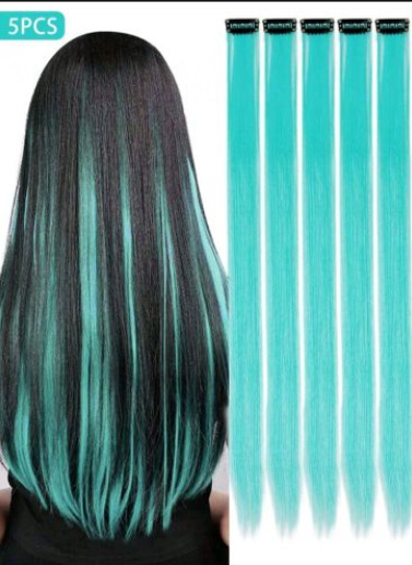 Парче перука, права коса, високотемпературно влакно, механична обработка, за дами