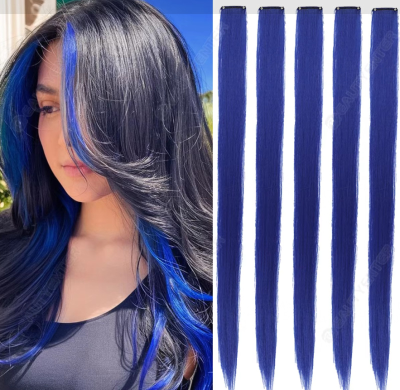 Парче перука, права коса, високотемпературно влакно, механична обработка, за дами