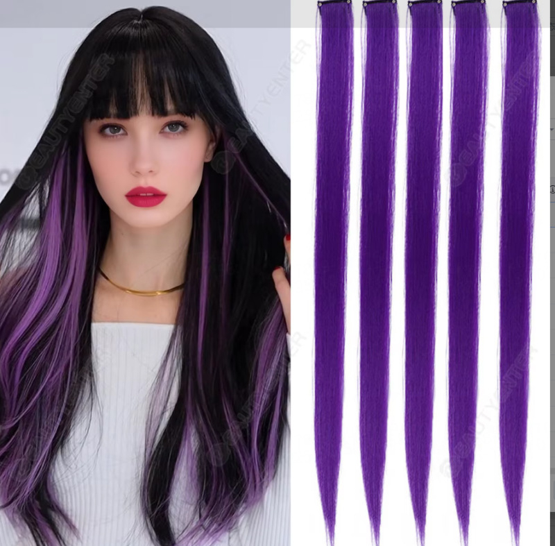 Парче перука, права коса, високотемпературно влакно, механична обработка, за дами