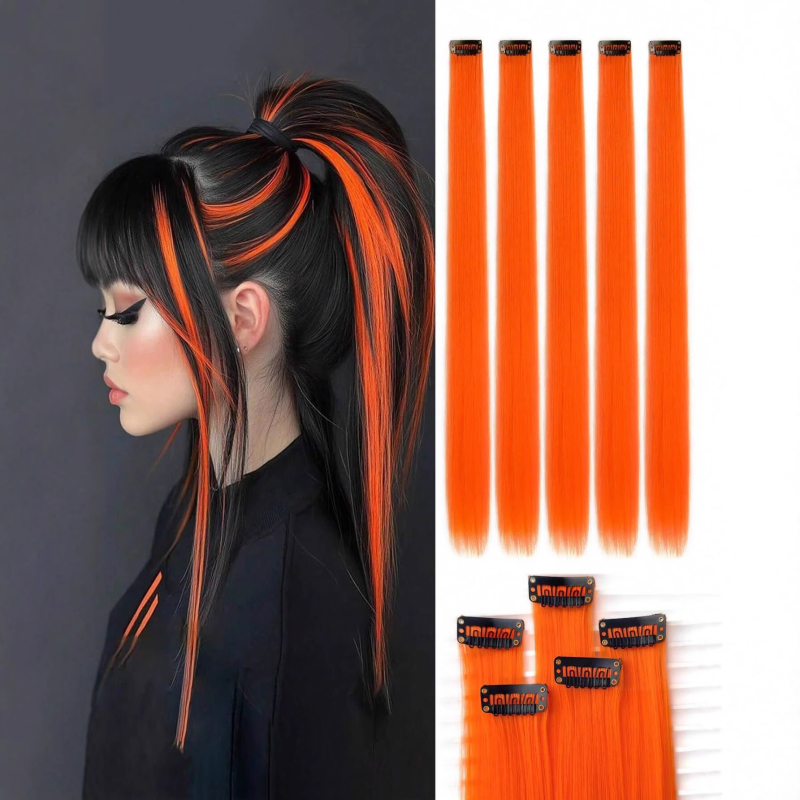 Парче перука, права коса, високотемпературно влакно, механична обработка, за дами