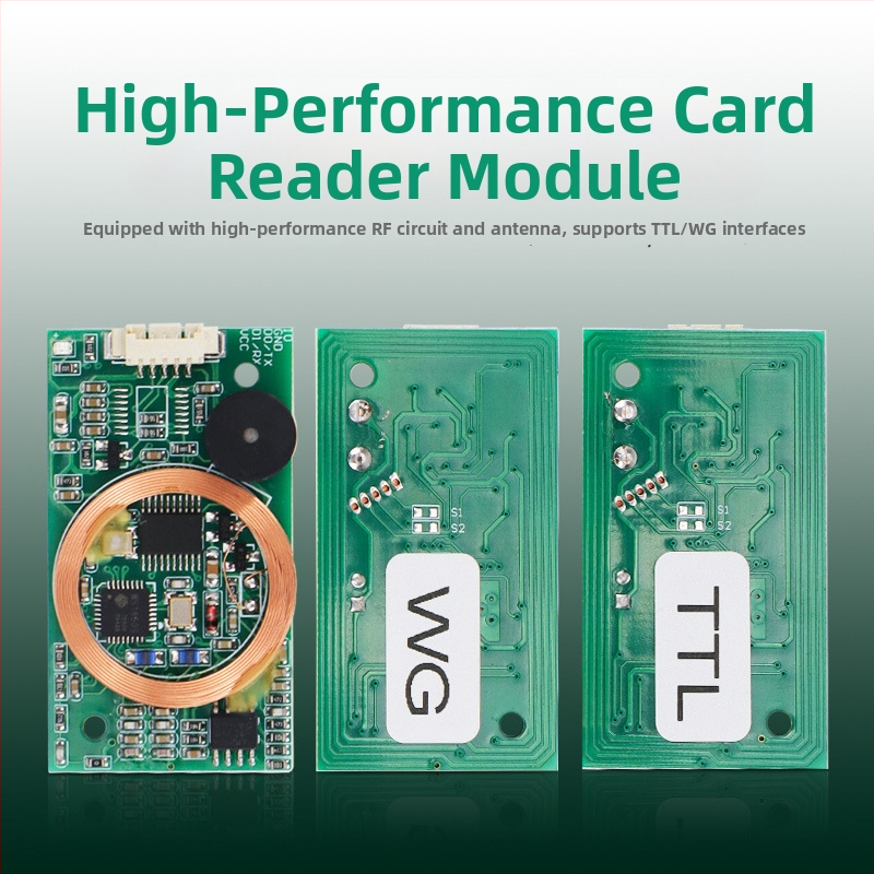 RFID divfrekvenču karšu lasītāja modulis ar IDIC karti, TTL seriālā saskarne, WG saskarne, bezkontakta lasītājs, skenēšanas ātrums 1/60 s