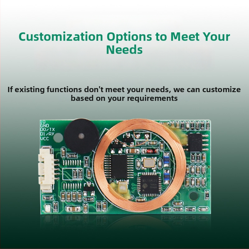 RFID divfrekvenču karšu lasītāja modulis ar IDIC karti, TTL seriālā saskarne, WG saskarne, bezkontakta lasītājs, skenēšanas ātrums 1/60 s