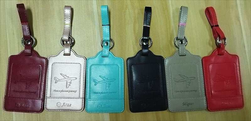 Ετικέτα αποσκευών από τη Changsheng Leather, PU δέρμα, ανθεκτικό στη φθορά, χειροποίητη κατασκευή με ραφή και επεξεργασία με λάδι, Άνοιξη 2022.