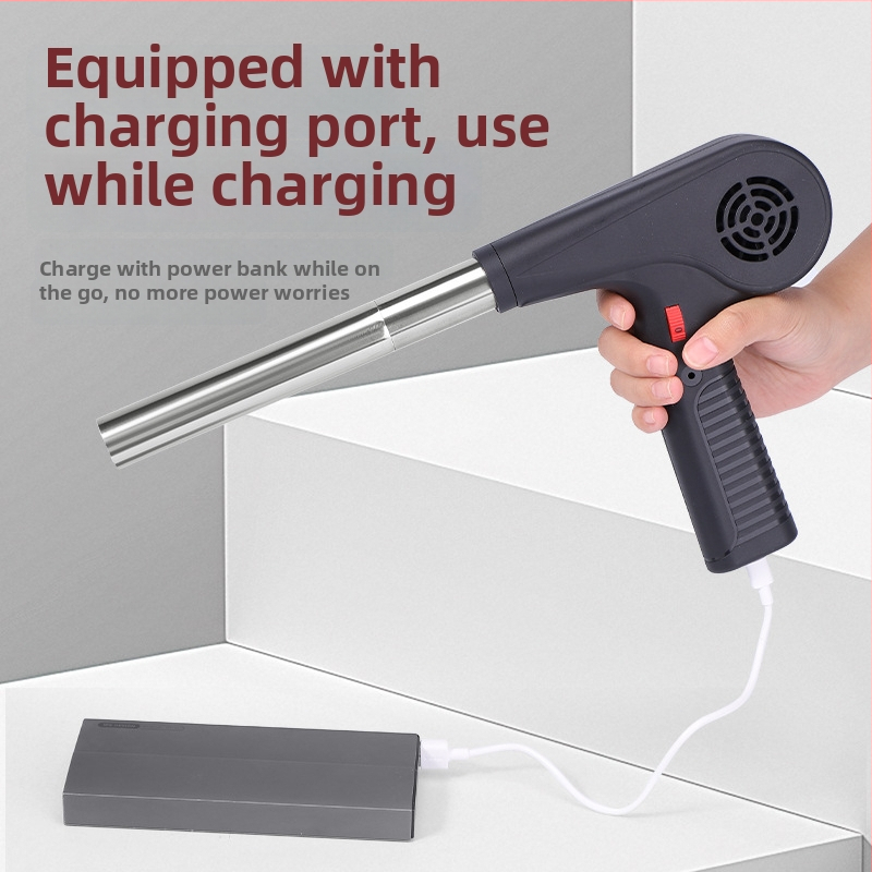 BBQ pūtējs ar uzlādējamu litija bateriju, rokas bezvadu oglēm aizdedzināšanai, ārējai lietošanai, 12V