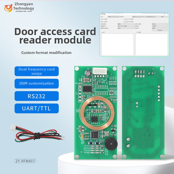 ZY-RFM407 RFID loendur moodul, kahekordne sagedus 125 kHz/13,56 MHz, USB/TTL/RS232 liides, toetab ID/IC/NFC DesFire Sony kaarte, loetav vahemik 2-6 cm, loetmise aeg 0,2 s