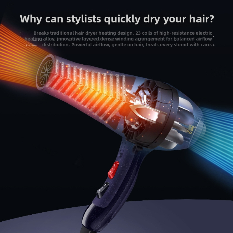 Sušilo za kosu 2300W, motor s četkom/AC motor, vruć i hladan zrak, 6 brzina, zaštita od pregrijavanja