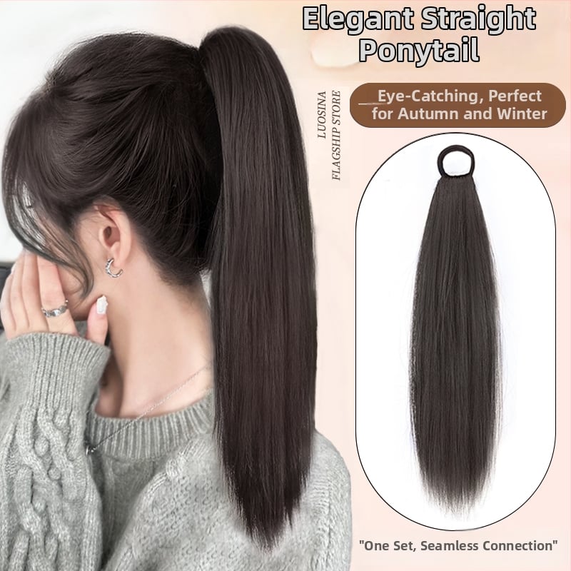 Parūka ar asti, model Hair rope ponytail, materiāls: augstas temperatūras šķiedras, tehnoloģija: mehānisms, piemērota sievietēm