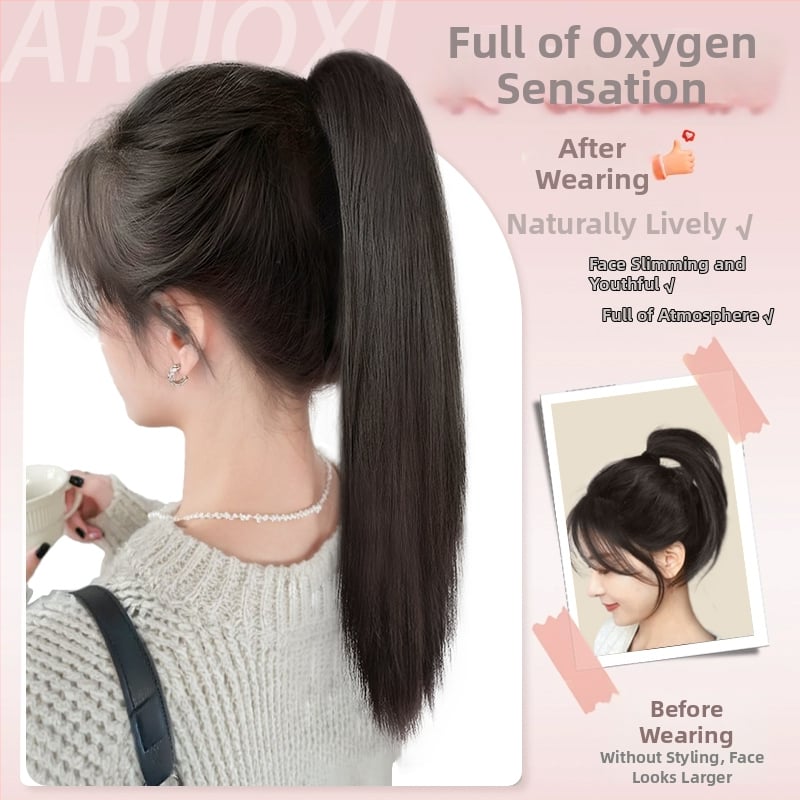 Parūka ar asti, model Hair rope ponytail, materiāls: augstas temperatūras šķiedras, tehnoloģija: mehānisms, piemērota sievietēm