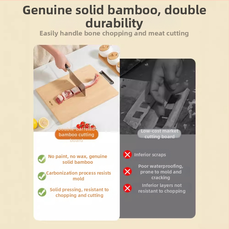 Suncha Double Gun bambuko pjaustymo lenta, neslidus, dvipusė