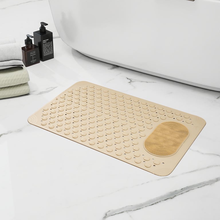 Αντιολισθητικό χαλάκι μπάνιου για ντους και δάπεδο τουαλέτας, PVC τετράγωνο, μοντέρνο μινιμαλιστικό στυλ