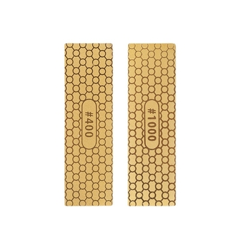 Dvivietis deimantinis peilių šlifuoklis, lengvas 30 g, grūdėtumas 150/600 ir 400/1000, su DMD logotipu, galimybė pritaikyti gamybą ir privataus prekinio ženklo galimybė