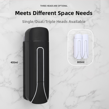 Viešbučio sieninis skysčių dozatorius muilui – rankinis spaudimas, ABS+GPPS, elektroplatingo paviršius purškiamasis, šiuolaikiškas minimalistinis stilius, 235g/470g