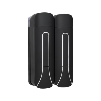 Viešbučio sieninis skysčių dozatorius muilui – rankinis spaudimas, ABS+GPPS, elektroplatingo paviršius purškiamasis, šiuolaikiškas minimalistinis stilius, 235g/470g