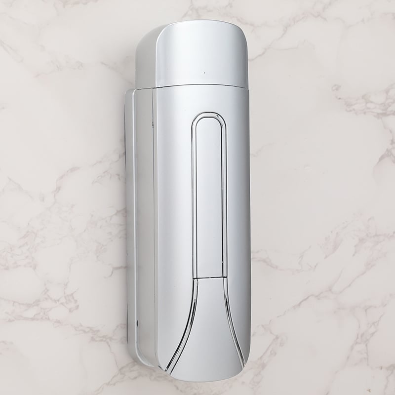 Viešbučio sieninis skysčių dozatorius muilui – rankinis spaudimas, ABS+GPPS, elektroplatingo paviršius purškiamasis, šiuolaikiškas minimalistinis stilius, 235g/470g