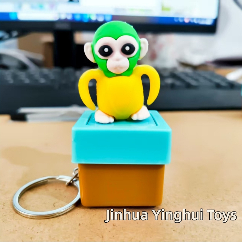 Plastikinis raktų pakabukas, mielas stilius, streso mažinimo blind-box serija, su balso mygtuku