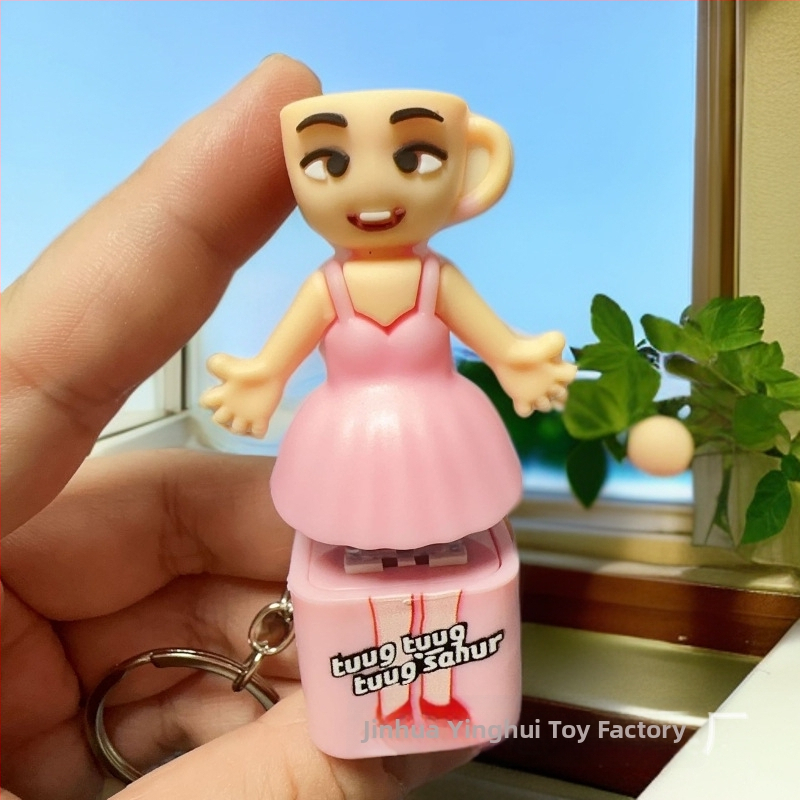 Plastikinis raktų pakabukas, mielas stilius, streso mažinimo blind-box serija, su balso mygtuku