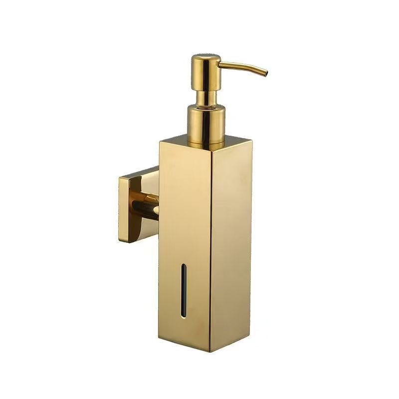 Δοχείο σαπουνιού από ανοξείδωτο ατσάλι, εγκατάσταση σε τοίχο, μηχανισμός πίεσης με το χέρι, γυαλιστερή επιφάνεια, μοντέρνο μινιμαλιστικό στυλ