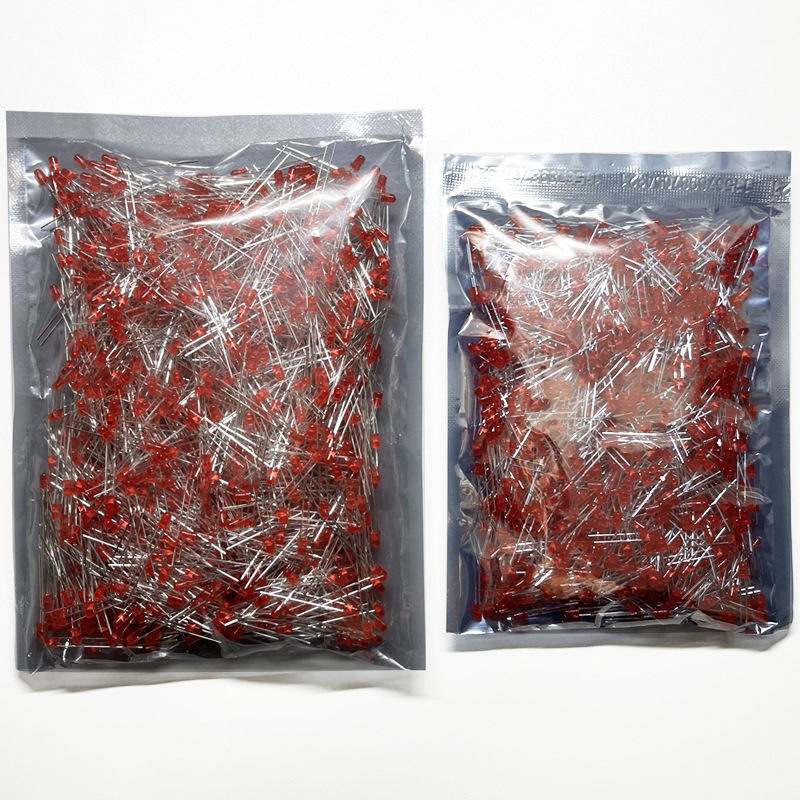 Mărgele indicator LED, cap rotund, lumină roșie, 20 mA, 1.8-2.2 V, 0.06 W, 600-800 mcd, unghi fascicul 30°