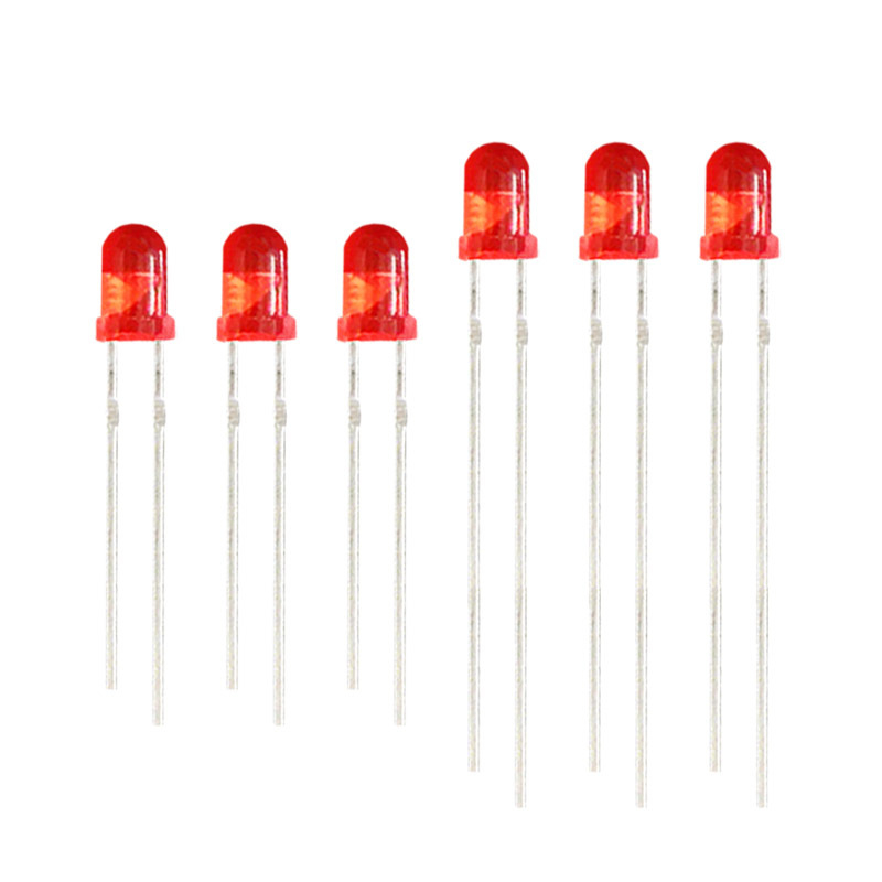 Mărgele indicator LED, cap rotund, lumină roșie, 20 mA, 1.8-2.2 V, 0.06 W, 600-800 mcd, unghi fascicul 30°