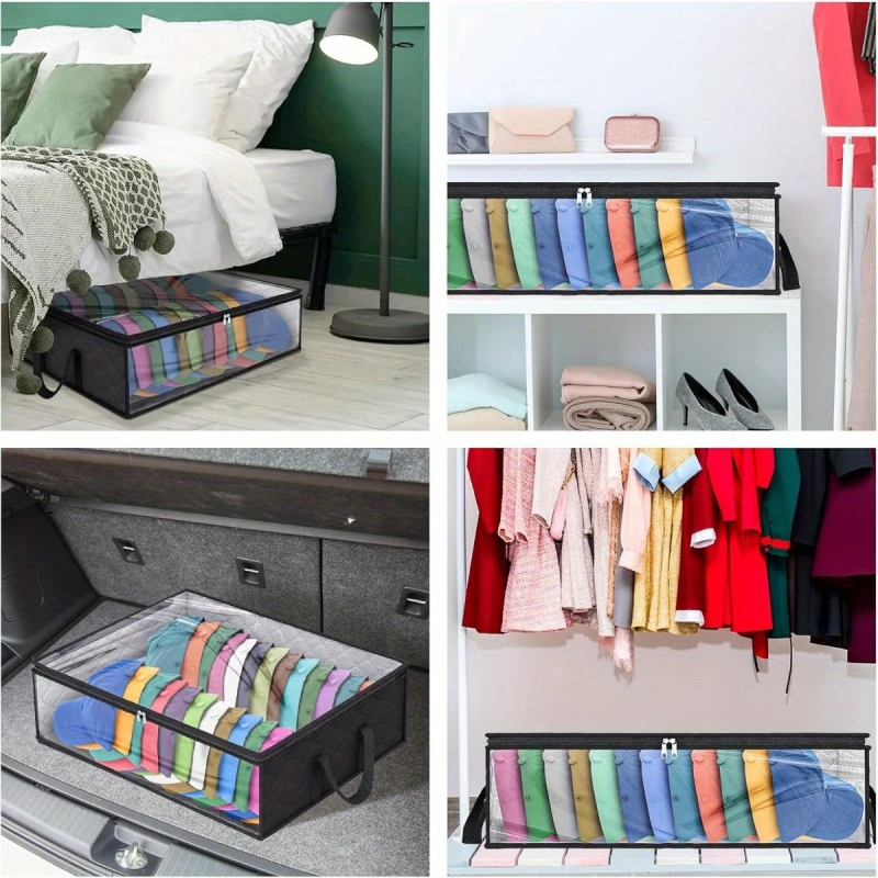 Geantă pliabilă de depozitare a hainelor, format cub, din material nețesut, multifuncțională pentru dormitor și sufragerie (pantofi, lenjerie, sutiene, pilote, haine)