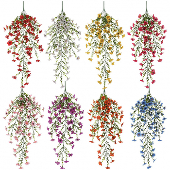 Flori artificiale pentru perete, cu coș de ratan și decor de tavan | Brand: Sanye • Material: Plastic, Flori de mătase • Confecționare: Stilizare, Turnare prin injecție • Categoria: Altă • Destinat pentru nuntă și decorarea casei