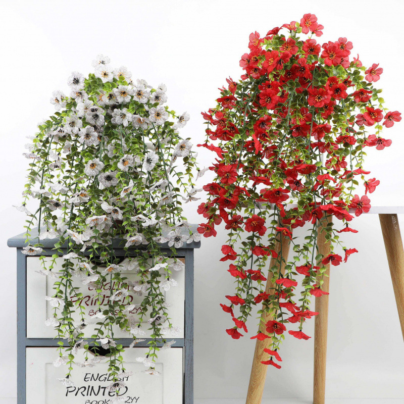 Flori artificiale pentru perete, cu coș de ratan și decor de tavan | Brand: Sanye • Material: Plastic, Flori de mătase • Confecționare: Stilizare, Turnare prin injecție • Categoria: Altă • Destinat pentru nuntă și decorarea casei