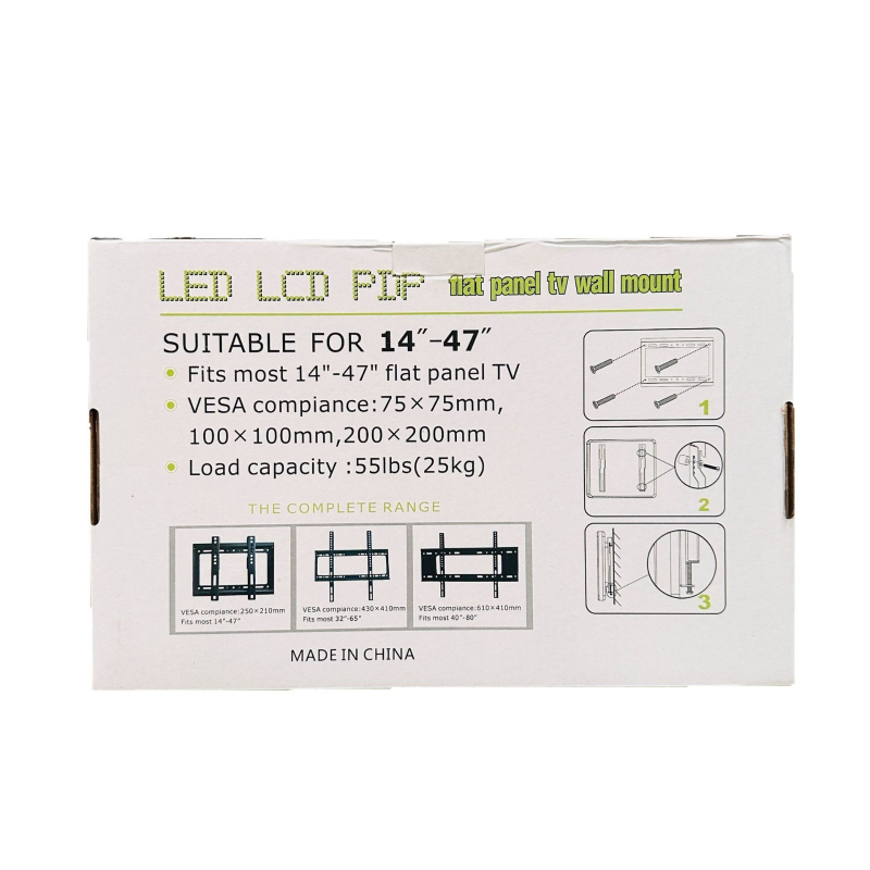 LCD TV sieninis laikiklis, geležinė konstrukcija, fiksuotas tvirtinimas, apkrova >15 kg