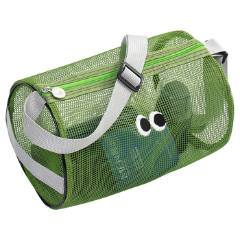 Geantă cosmetică cilindrică din plasă, cu curea crossbody, pentru plajă și piscină, cu spațiu mare pentru depozitare cosmetice și gustări