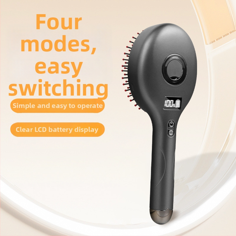 Elektrinis galvos odos masažo šepetėlis AA-003, 4 režimai, vibruojantis įrenginys galvos odai ir plaukų šaknų stimuliavimui