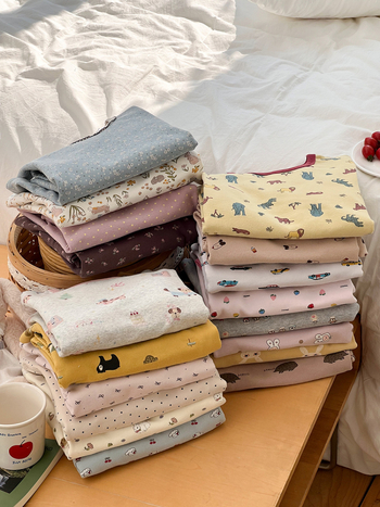 Uniszex gyerekeknek szánt házipizsama, gyapjú fleece anyagból, 95% pamut / 5% elastan, antibakteriális és lélegző, hosszú ujjú, kerek nyakú, 8+ éveseknek, őszi-téli 2025