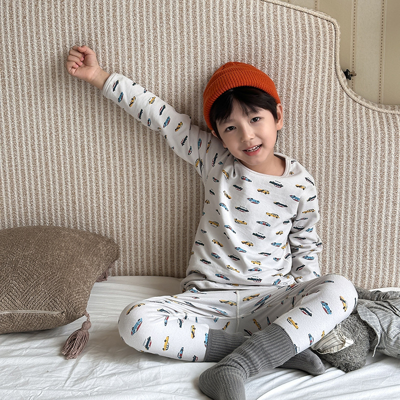 Uniszex gyerekeknek szánt házipizsama, gyapjú fleece anyagból, 95% pamut / 5% elastan, antibakteriális és lélegző, hosszú ujjú, kerek nyakú, 8+ éveseknek, őszi-téli 2025