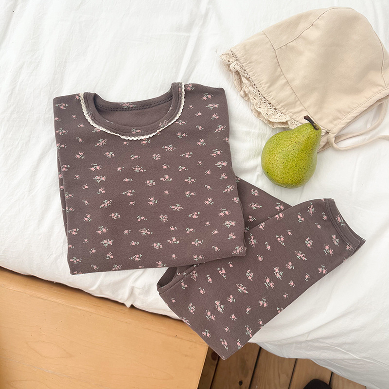 Uniszex gyerekeknek szánt házipizsama, gyapjú fleece anyagból, 95% pamut / 5% elastan, antibakteriális és lélegző, hosszú ujjú, kerek nyakú, 8+ éveseknek, őszi-téli 2025