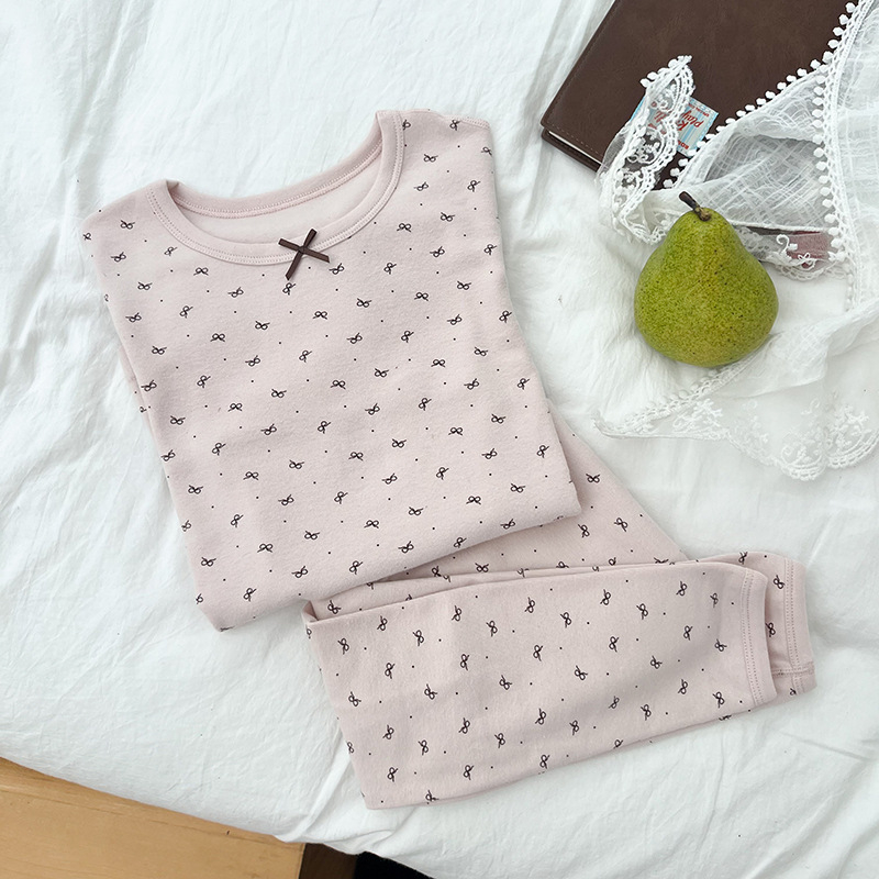 Uniszex gyerekeknek szánt házipizsama, gyapjú fleece anyagból, 95% pamut / 5% elastan, antibakteriális és lélegző, hosszú ujjú, kerek nyakú, 8+ éveseknek, őszi-téli 2025