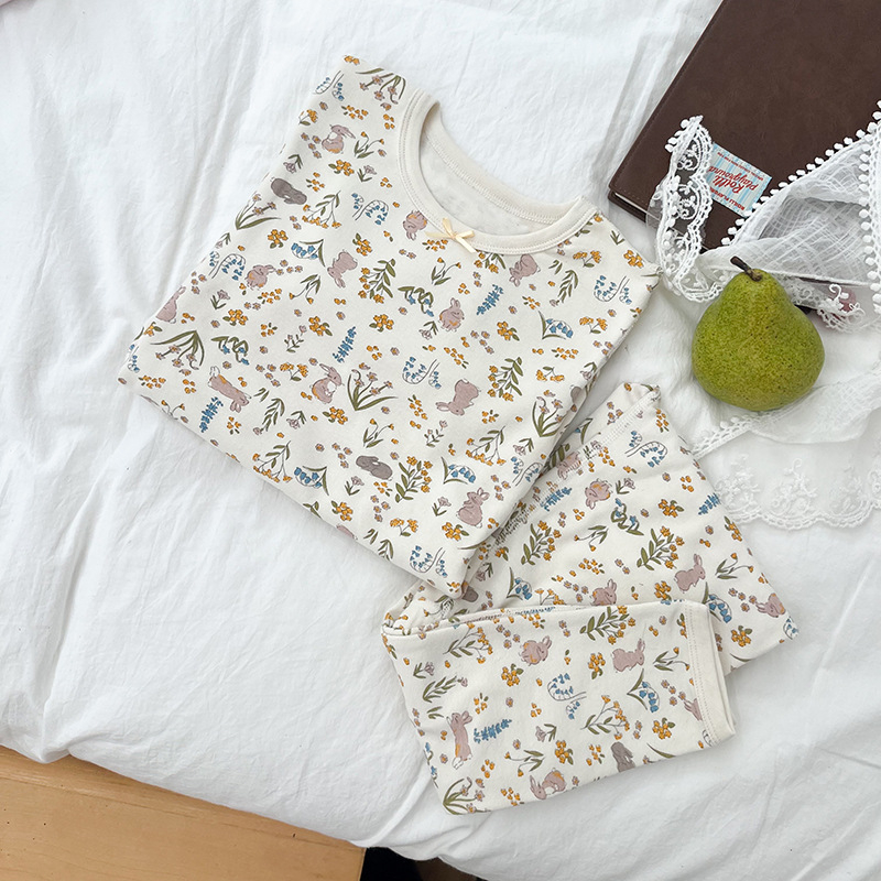 Uniszex gyerekeknek szánt házipizsama, gyapjú fleece anyagból, 95% pamut / 5% elastan, antibakteriális és lélegző, hosszú ujjú, kerek nyakú, 8+ éveseknek, őszi-téli 2025